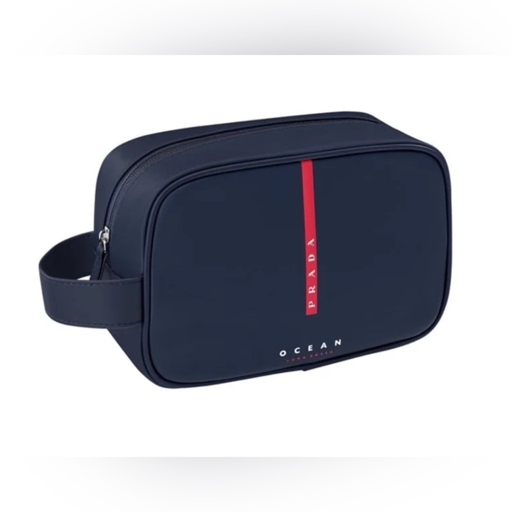 Prada Beauty Men’s Travel Pouch Toiletry Bag Navy Blue Authentic New